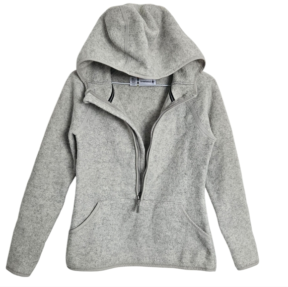 Smartwool Hudson Trail Fleece Anorak Grey Jacket Size XS - Picture 2 of 12